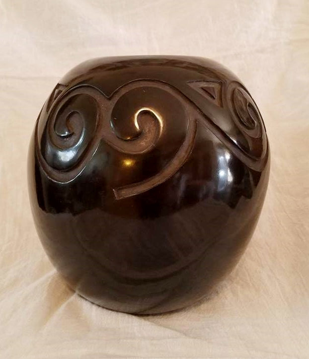 Native American, Santa Clara, Black Wind Design Jar, by Jason Ebelacker (1980-),#1190 Jason sold on his end
