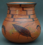 Native American Historic, Maricopa Indian Black on Red Pottery Jar, #934-Sold