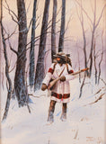 Western Artist, Robert Blair, Water Color Painting, "Another Mans Tracks", Ca 1984, #1091