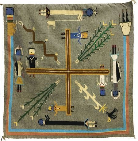 Native American, Navajo Yei Pictorial Weaving, Ca 1970's, #1083 SOLD