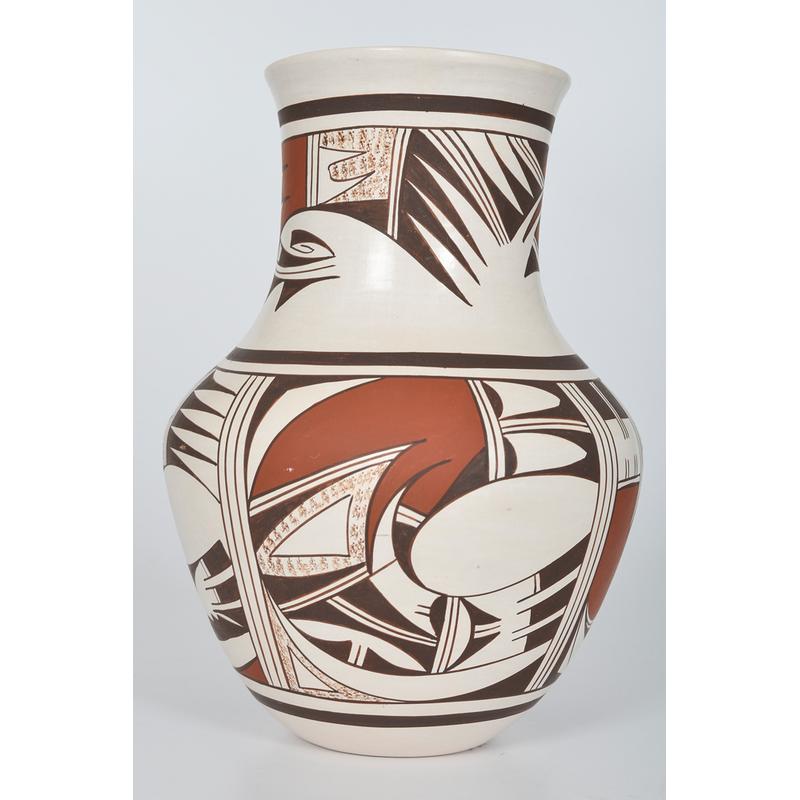 Native American, Hopi Poly Chrome Pottery Vase by Marianne Navasie # 1194 Sold