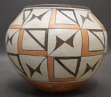 Native American, Historic Poly Chrome Acoma Pottery Jar, Ca 1920's, #1271 Sold