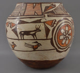 Native American, Historic Zuni Poly Chrome Pottery Olla, Ca 1930's-1940's, #1256