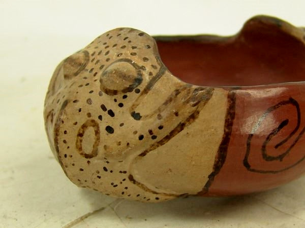 Native American Vintage Maricopa Pottery Frog Bowl, by Mabel Sunn (1898-1980), Mid 1900's, #1343