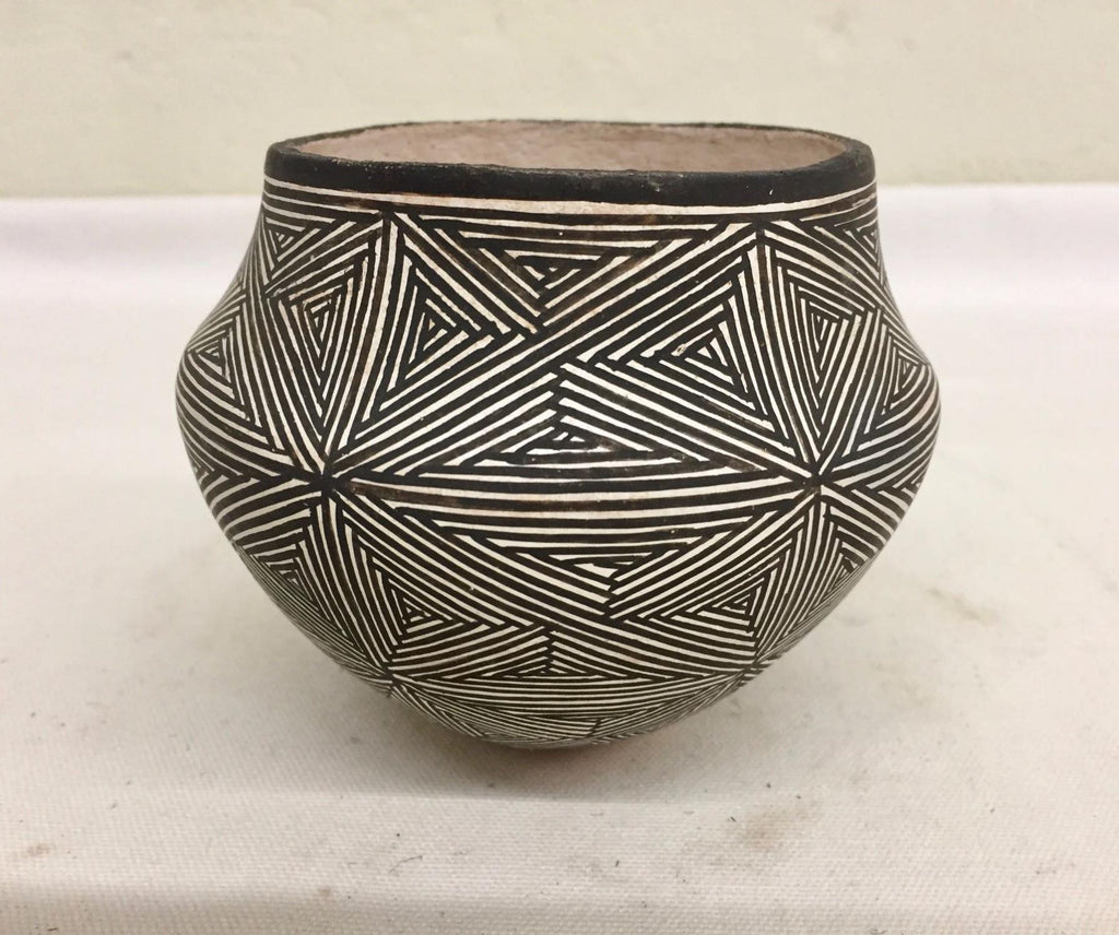 Native American, Vintage Acoma Pottery Bowl, by Lucy Lewis (1898-1992, Ca. 1960's, #1442 SOLD
