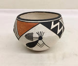 Native American, Rare Vintage Acoma Pottery Bowl, by Lucy Lewis (1898-1992) and V. Garcia, Ca. 1970's, #1443