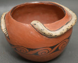 Native American, Vintage Maricopa Pottery Rattle Snake Bowl, Ca Mid 1900's, #1473