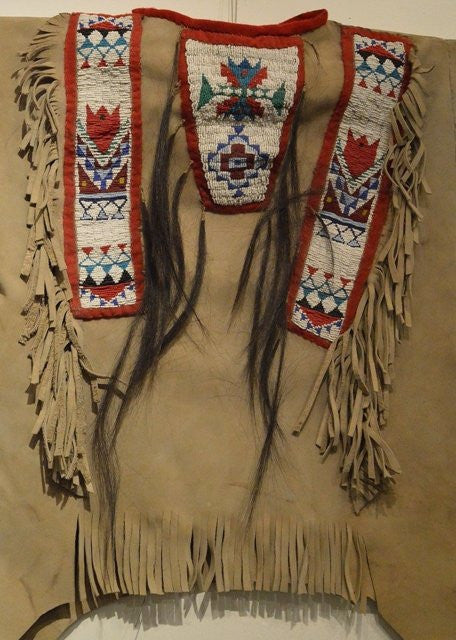 Native American Plains Beaded War Shirt, With Three Panels of Beadwork