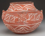 Native American, A Rare Historic Zuni White on Red Frog Effigy Jar, C. 1890, #796