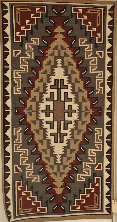 Native American Navajo Two Grey Hills weaving/rug, Circa 1930-50, #841 Sold