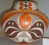 Native American Acoma Poly-chrome Pottery Olla by Dolores J. Aragon, #848