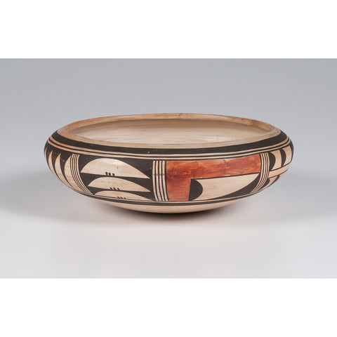 Native American, Vintage Hopi Poly Chrome Pottery Bowl Ca 1940's, #1423