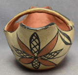 Native American, Santo Domingo Floral Design Pottery Pitcher, Ca 1930's, #1695