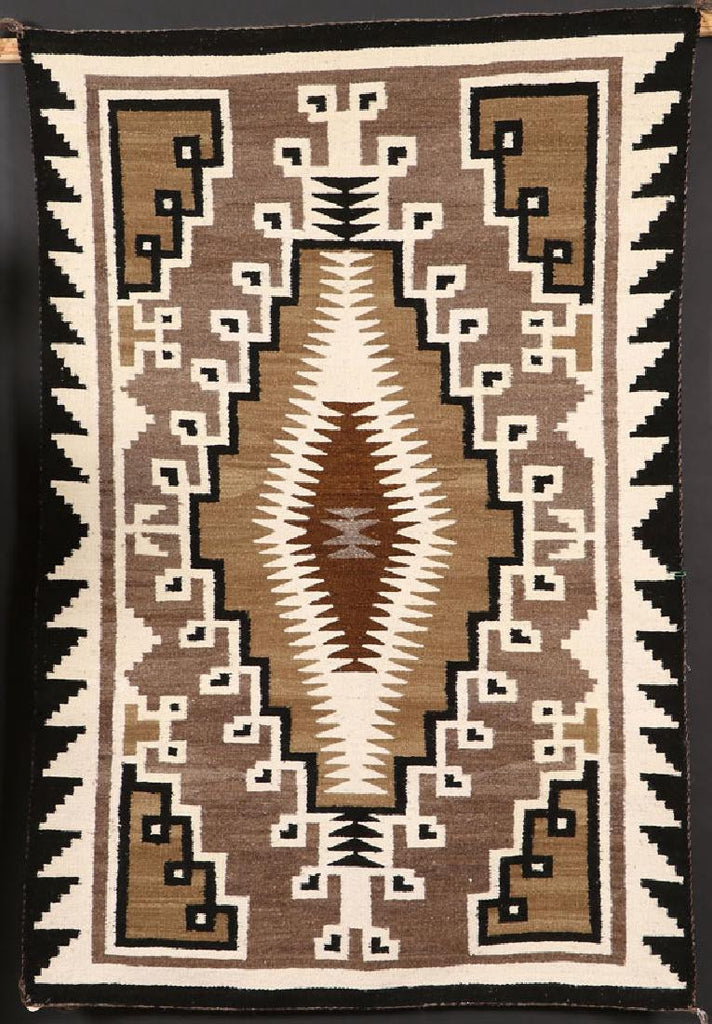 Navajo Two Grey Hills Wool Textile, by Nellie Succo, Ca 1977, #1097