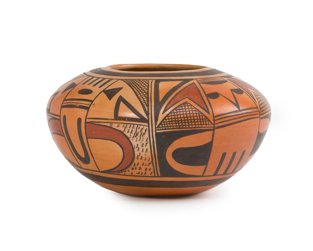 Native American Vintage Hopi Polychrome Pottery Bowl, by Leah Nampeyo, Ca 1960's-70's, #1532