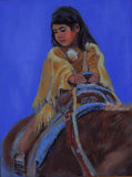 Traditional Western Art, "A Long Way Down", by Linda Gulinson, #1360 Sold