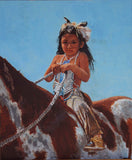 Traditional Western Art, "Being Very Brave", by Linda Gulinson, #1351 Sold
