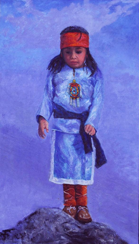 Traditional Western Art, "On Top Of The World", by Linda Gulinson, #1357 Sold