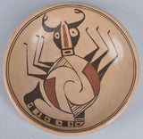 Native American, Vintage Poly Chrome Hopi Beetle Design Pottery Bowl, Ca. 1960's, #1158 Sold