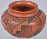 Native American Vintage Red on Black Hopi Pottery Jar, by Laura Tomosie, Ca 1968, #1159 Sold