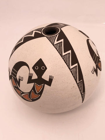 Native American, Vintage Acoma Poly Chrome Seed Jar, by Emma Lewis, Ca 1980's, #1505