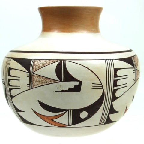 Native American, Vintage Acoma Pottery Jar, by Eunice Navasie Fawn, Ca 1970" #1216 Sold