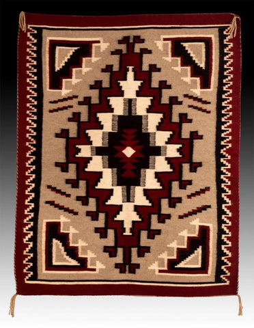 Native American, Navajo Hand Woven Ganado Wool Rug by Leann Tsosie, Ca 1980's, #1003  SOLD