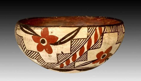 Vintage Zuni Poly Chrome Bowl Ca 19th Century, #1112-Sold