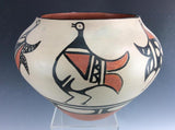 Native American Santo Domingo Pottery Bowl, by Paulita Pacheco, Ca 1980's, #1183