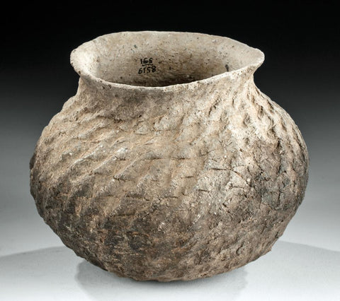 Anasazi Corrugated Pottery Jar - From the Mesa Verde Museum, Ca. 1000 to 1150 CE, #1503 SOLD