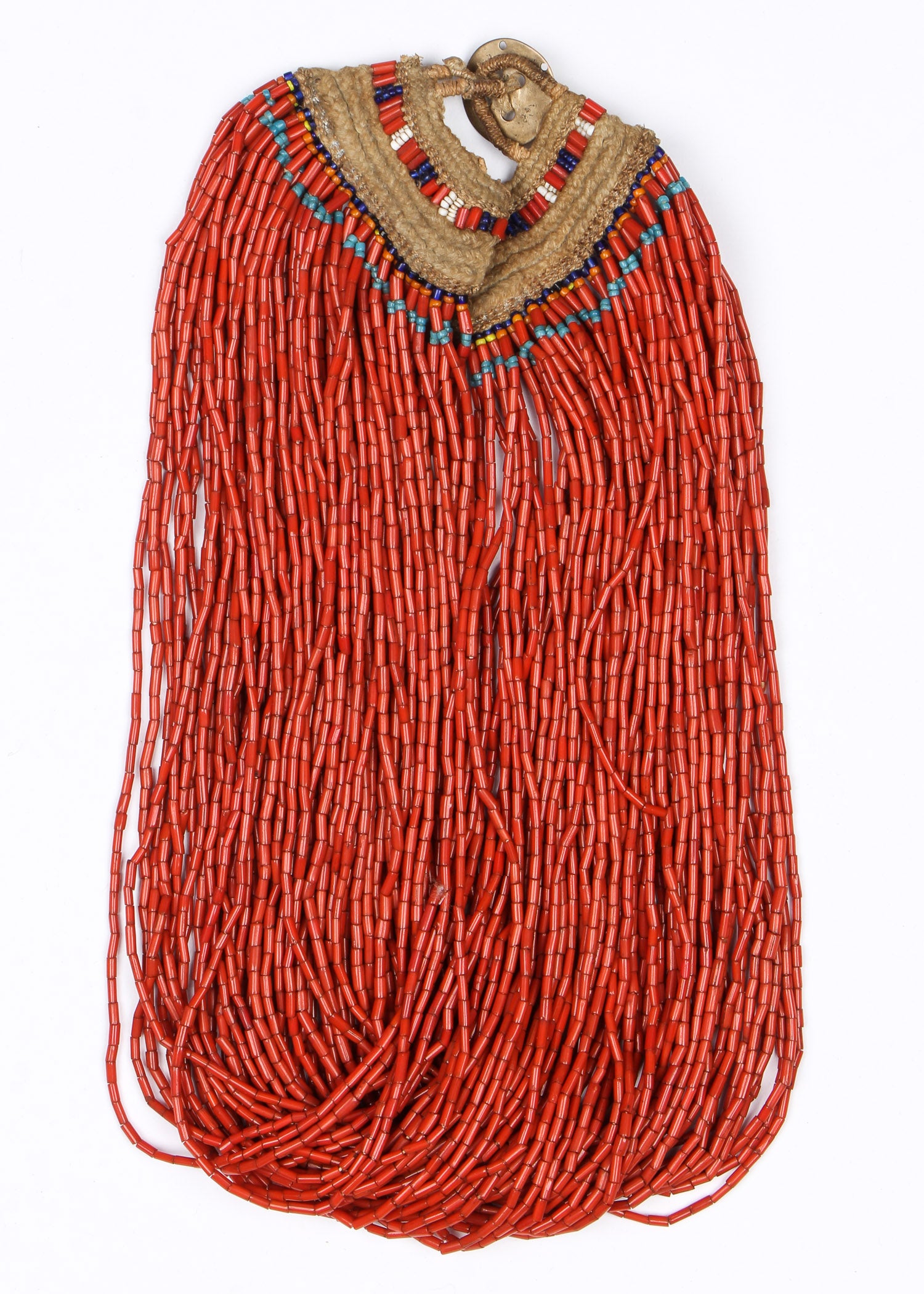 Authentic Konyak Red Bead Necklace, Early 1900"s, # 1481