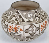 Native American, Extraordinary Vintage Acoma Poly Chrome Pottery Olla by Grace Chino, Ca, 1970's, #1450