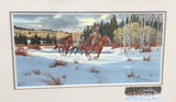 Western Water Color , Titled "Mountain Welcome" By Ron Stewart, Ca 1970's, #C 1404 S0LD