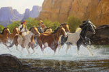 Western Artist, Ron Stewart, Oil Painting, "Canyon Escape", #777 -Sold