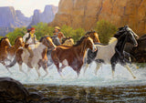 Western Artist, Ron Stewart, Oil Painting, "Canyon Escape", #777 -Sold