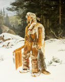 Western Artist, Karin Hollebeke, Oil Painting, “ The Trapper”, Ca 1970. #906