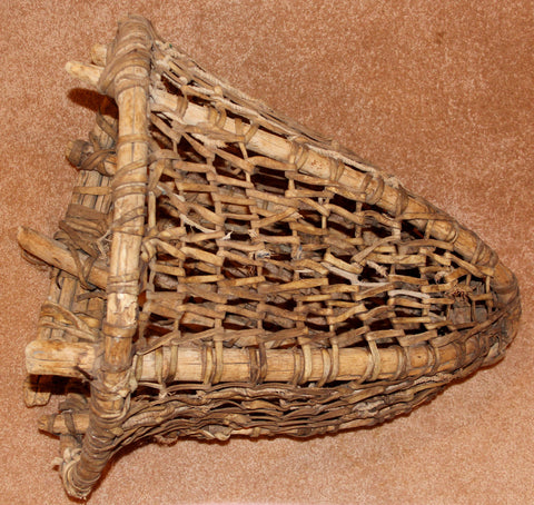 Tarahumara Indian Woven Cowhide Burden Basket, #929 SOLD