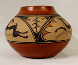 Native American, Jemez Poly Chrome Pottery Pot, by Maxine G. Toya, Ca 1977. #960 Sold