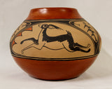 Native American, Jemez Poly Chrome Pottery Pot, by Maxine G. Toya, Ca 1977. #960 Sold