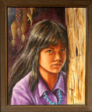 Western Art, “Corn Girl”, Oil Painting by L. Karrren Brakke, Ca 1982, #980 Donated to NRA Foundation 2016