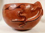 Native American, Maricopa Pottery Effigy Bowl, by Barbara Johnson, Ca 1970's, #1027 a,