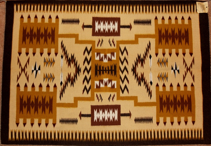 Native American Vintage Navajo Chinle Storm Pattern Weaving by Nancy Etsitty, Ca 1970's, #1219