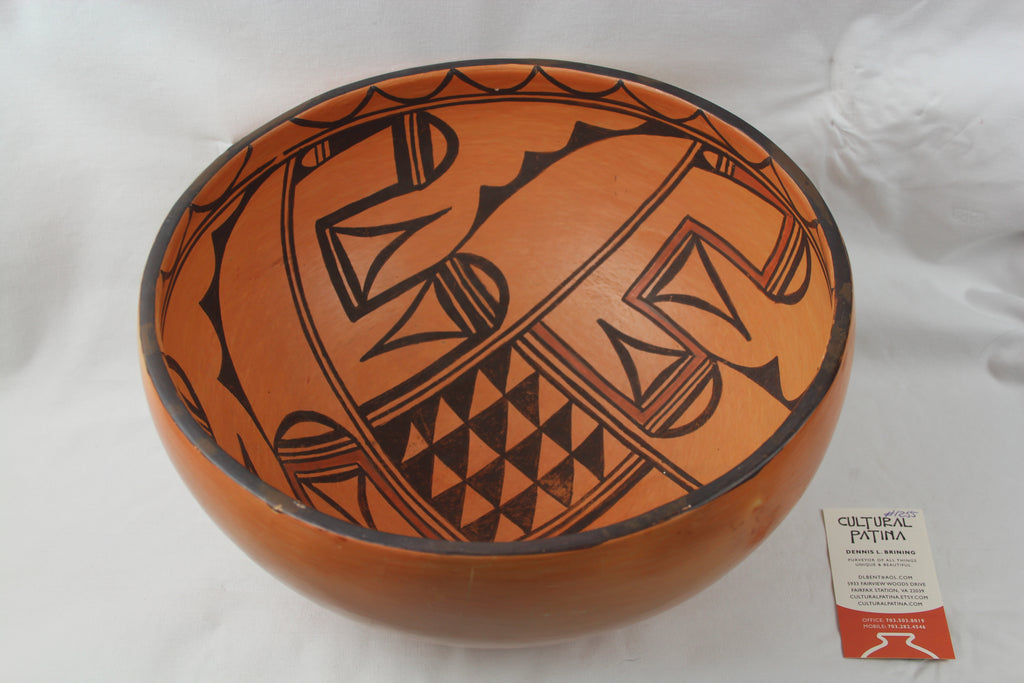 Native American, Vintage Hopi Pottery Bowl, by Violet Huma, Ca 1970's, #1255