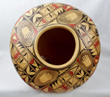 Native American, Hopi Poly Chrome Pottery Olla, by Loretta Silas, Ca 1970's, #1316