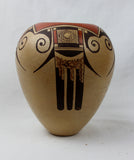 Native American Vintage Hopi Poly Chrome Pottery Bowl, by F. Sahmie, Ca 1970, #1318 b