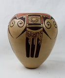 Native American Vintage Hopi Poly Chrome Pottery Bowl, by F. Sahmie, Ca 1970, #1318 b