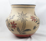 Native American, Vintage Santo Domingo Poly Chrome Jar, by Santana Melchor, Ca 1950's, #1459