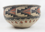 Native American Historic San Ildefonso Poly chrome Bowl, Ca 1930's, #1456