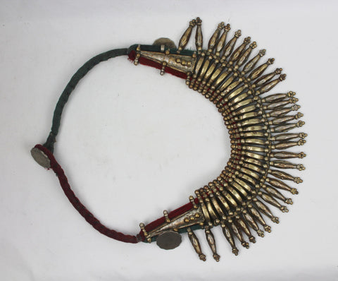 Primitive Rana Tharu, Tribal Spike Collar Kanthshri Necklace Nepal #1471