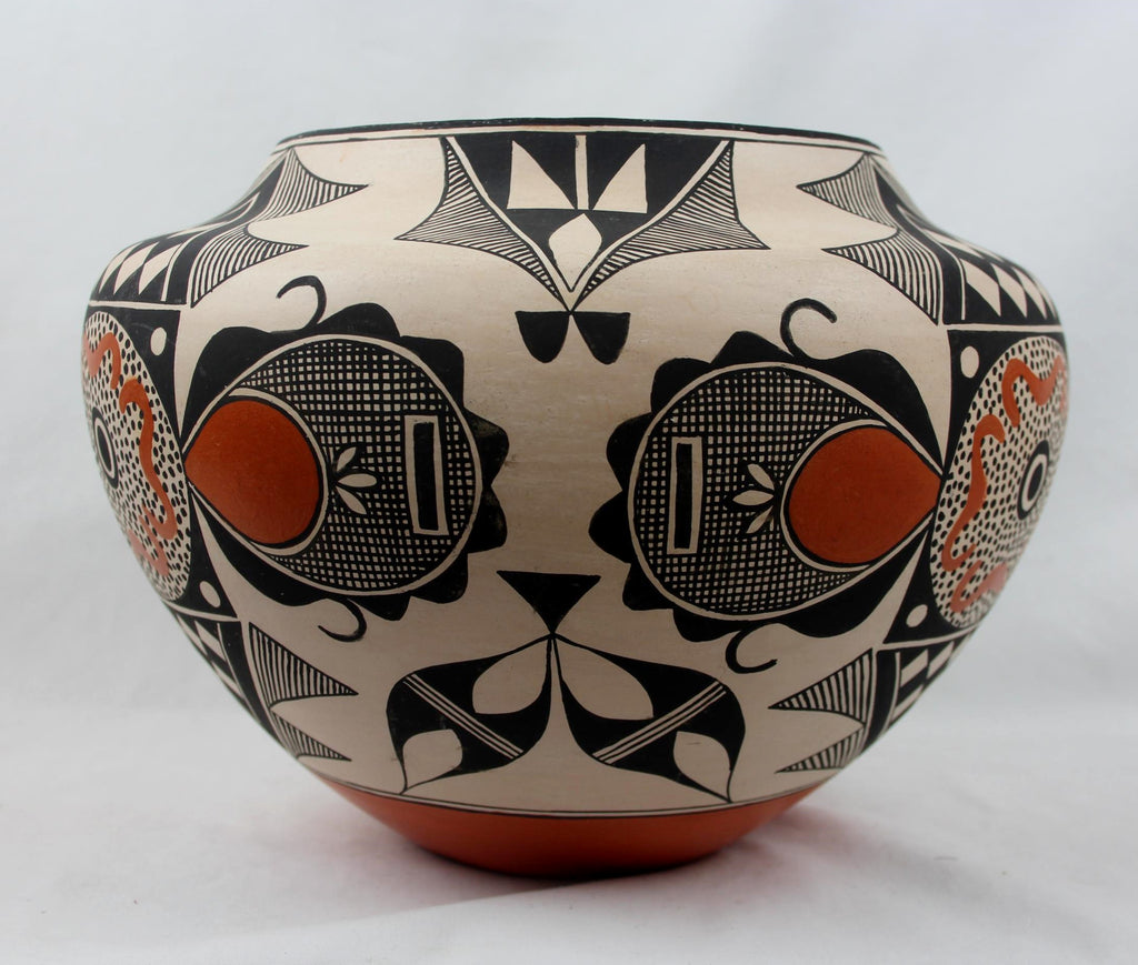 Native American, Vintage Acoma Poly Chrome Pottery Olla, by Rachel Aragon, Ca 1980's, #1474.